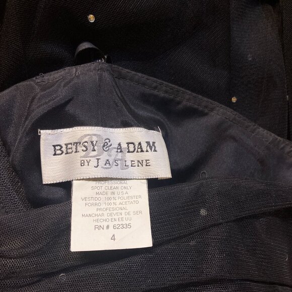 Vtg 90s Y2K Black Tulle Retro 50s Pinup Strapless Prom Tea Cupcake Swing Dress - Picture 7 of 7